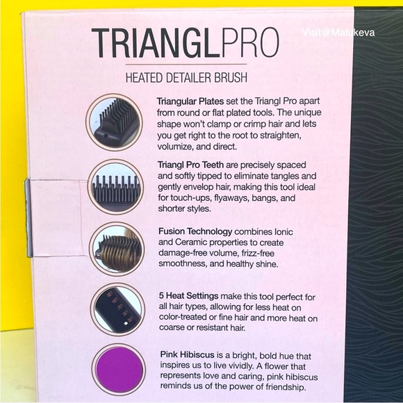 Calista TrianglPro Heated Detailer Brush Straightener Hair Styling Tool - Picture 11 of 12